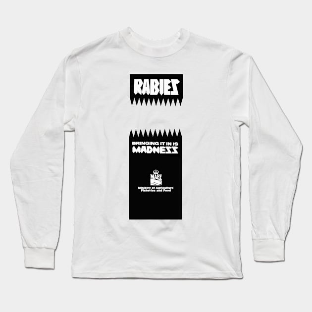 Classic MAFF 1980s rabies logo Long Sleeve T-Shirt by GrahamCSmith